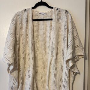 MNGO Women's Cream Open-Knit swim coverup